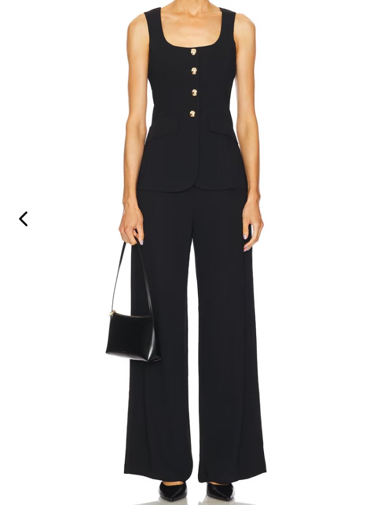 Amanda Uprichard Kya Tailored Jumpsuit Xl Black